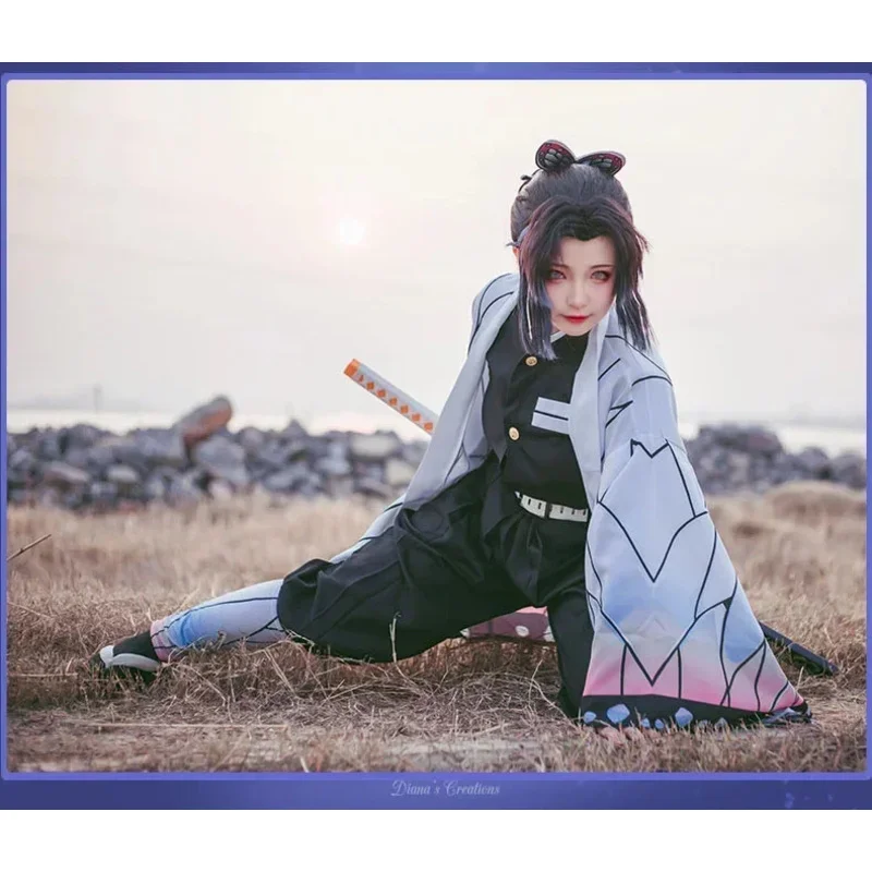 شيطان القاتل كوتشو شينوبو تأثيري حلي المرأة كيمونو زي حفلة الهالوين كرنفال