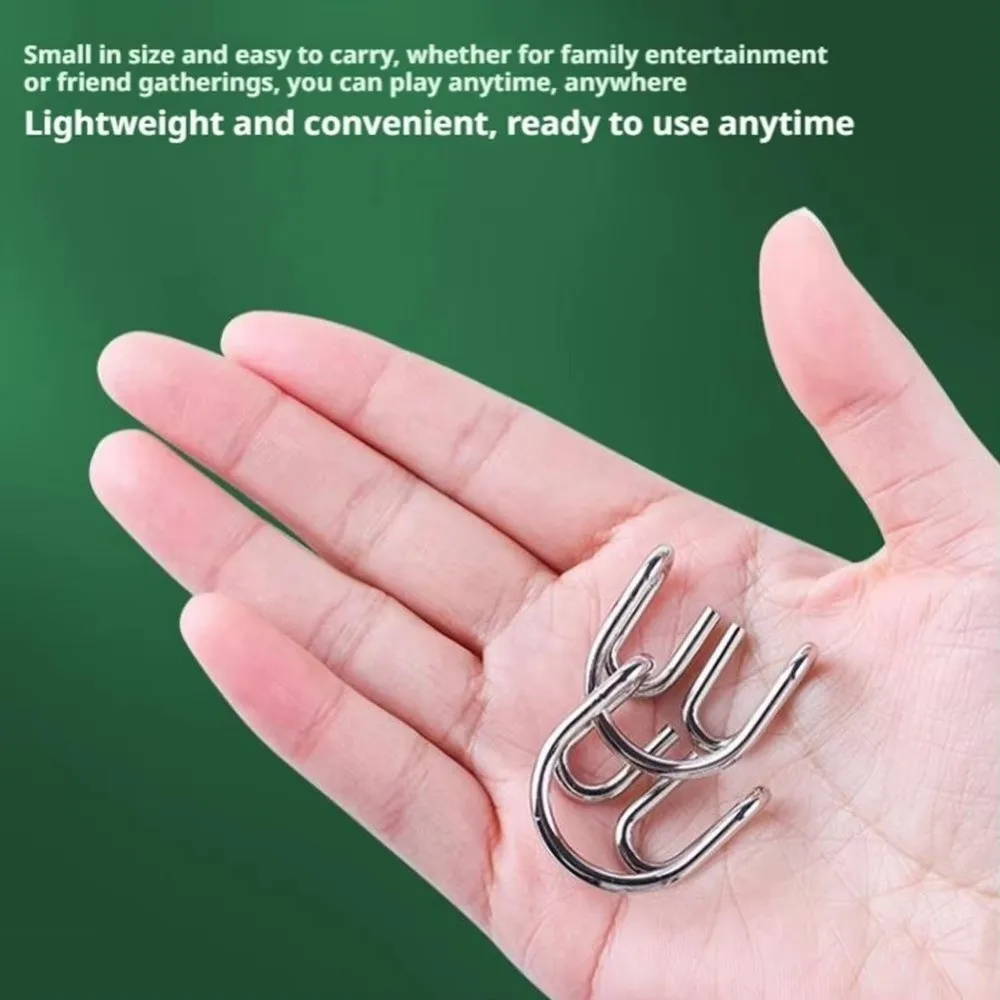 Casse Tete Metal Puzzle Montessori Puzzle 3D Design Puzzle Wire Wire IQ Games Intellectual Design Set of 8 Intellectual Adult