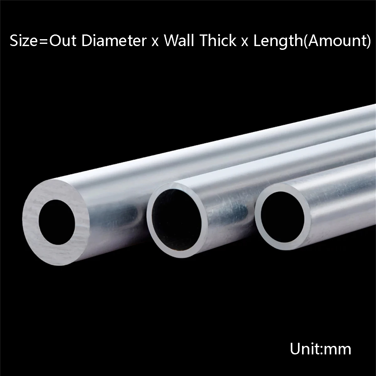 Aluminium Round Tube Metal Tubing Alu Hollow Pipe 0.2mm-3.5mm Wall Thickness 300mm Length 3mm-70mm Out Diameter