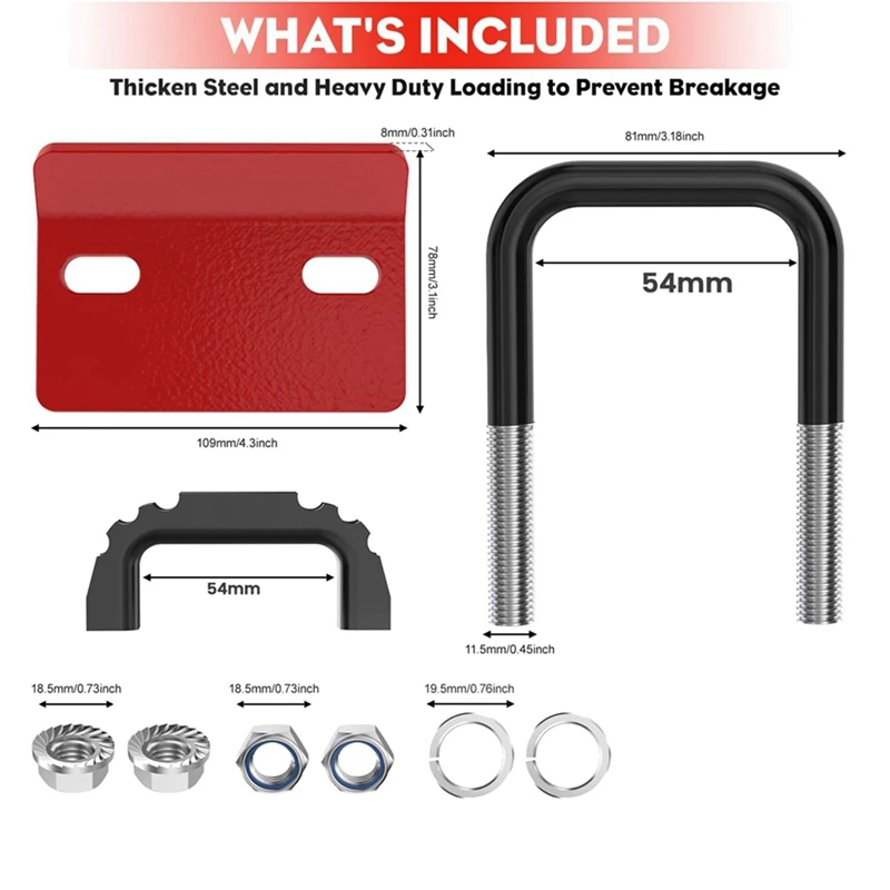 Tendeur d'attelage avec pince anti-hochet, stabilisateur d'attelage pour attelage de remorque de 1.25 pouces et 2 pouces, isolateur en caoutchouc et anti-rouille