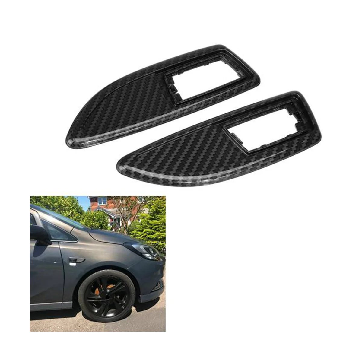 Car Carbon Fiber Side Lamp Cover Side Marker Light Cover for Vauxhall Corsa D/ VXR Astra H/J Zaf B Insignia Corsa E