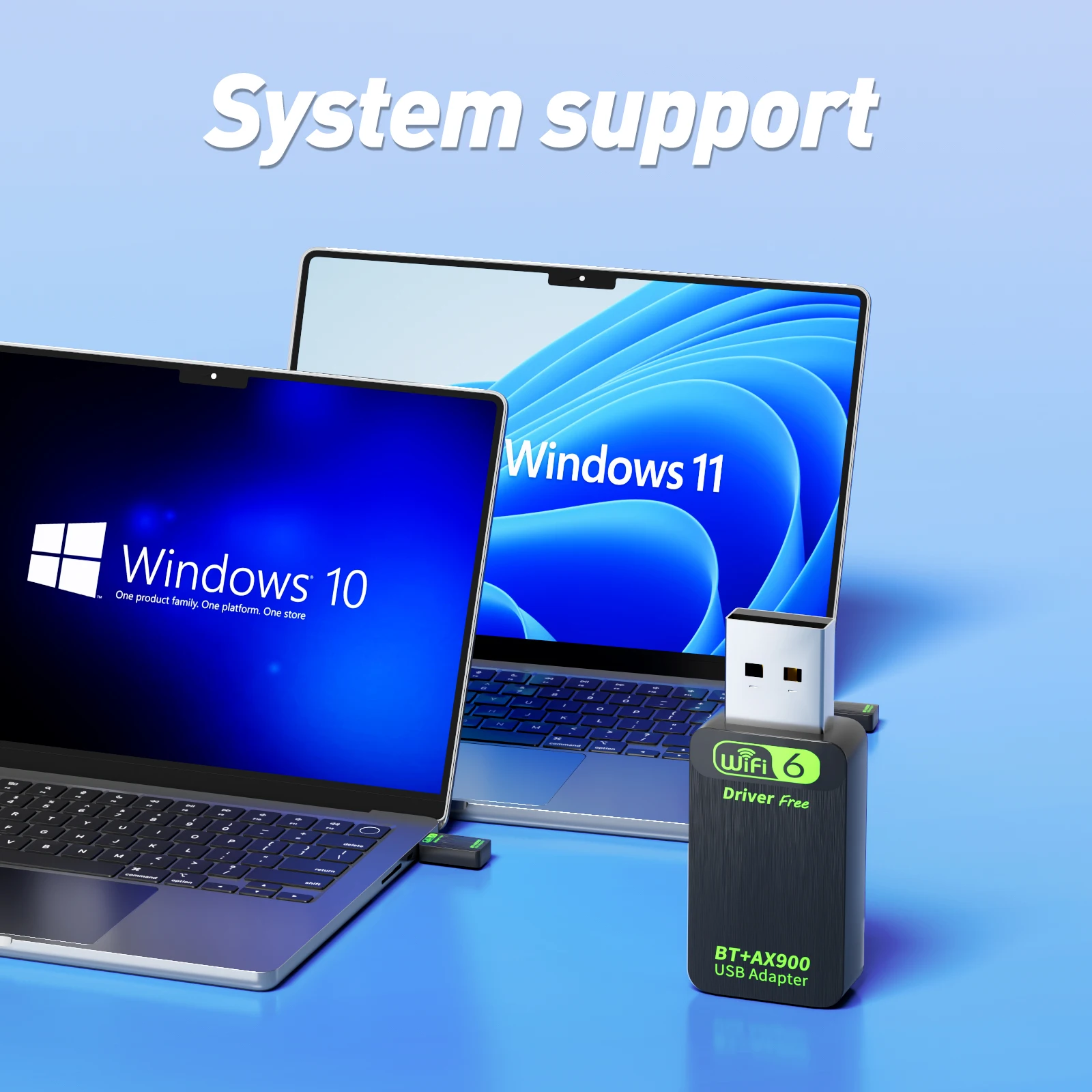 WiFi6 AX900 USB Adapter Bluetooth 5.4 Dual Band 2.4G&5GHz 2in1 Dongle USB Wireless Network Wlan Receiver DRIVER FREE Win10