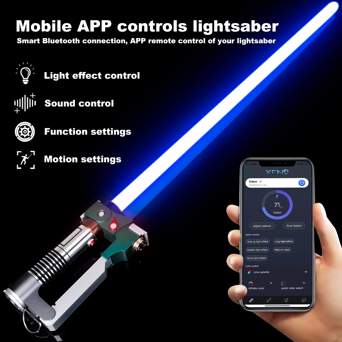 JoyaceSaber Ezra Bridger LightSaber Heavy Dueling Pixel Light saber Smooth Swing XenoPixel Laser Sword Cosplay RGB Luminous Toys