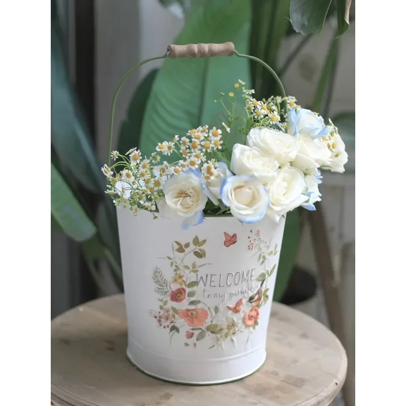 Wake up bucket make old flower bucket bubble  arrangement  shop household  utensils decorate large