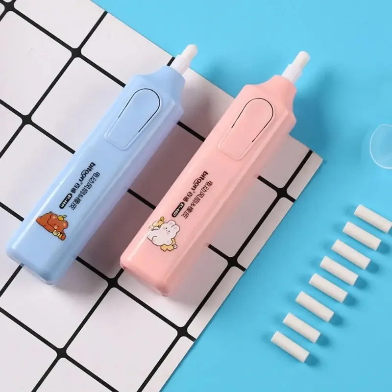 Electric Eraser with Fan Blades & Refills Low Rubber Debris Traceless Automatic Eraser Set Labor-saving Core Replacement