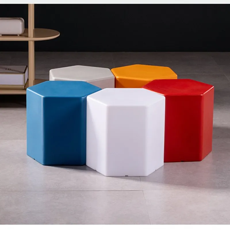 

Nordic Creative Plastic Low Stool Simple Living Room Shoe Changing Bench Small Apartment Home Modern Hexagonal Stool