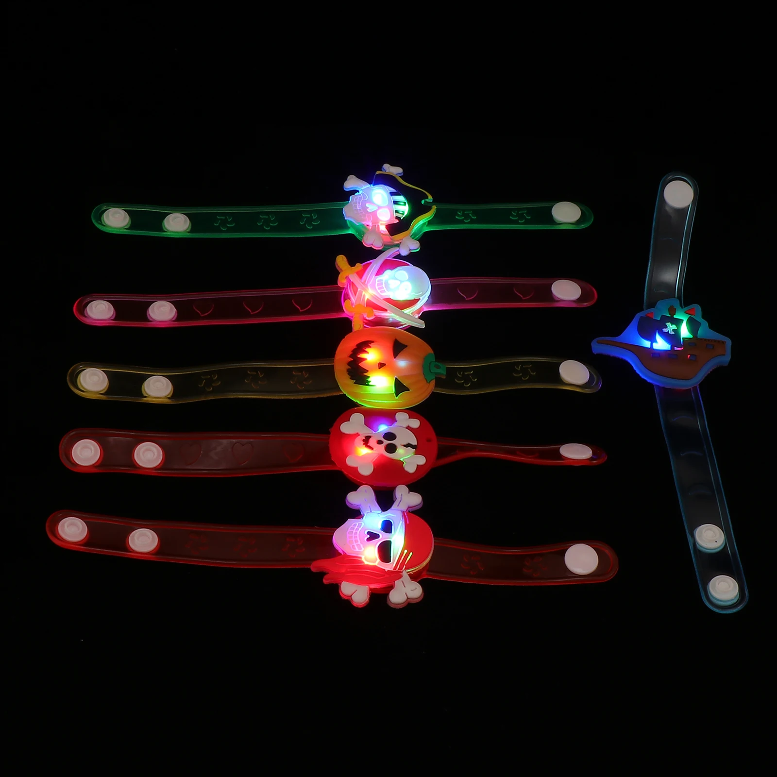 

12pcs Glow Bracelet Luminous LED Party Wristbands Kids Events Multicolor Accessories Halloween Decor Plastic