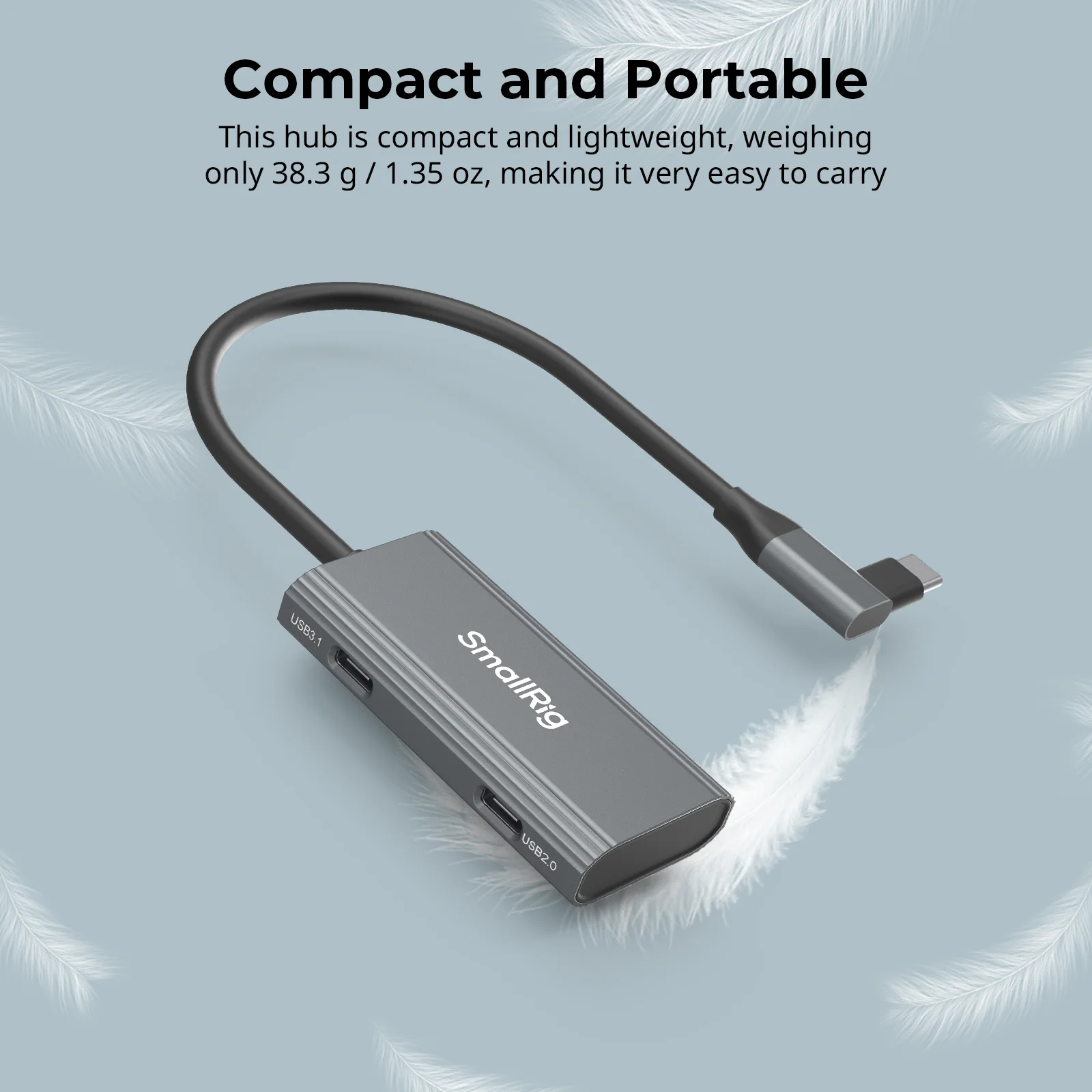 Hub USB-C SmallRig 4 in 1 PD/USB-C 3.1/USB-C 2.0 con adattatore audio, per riprese mobili di video ProRes a 4K 60fps -4598