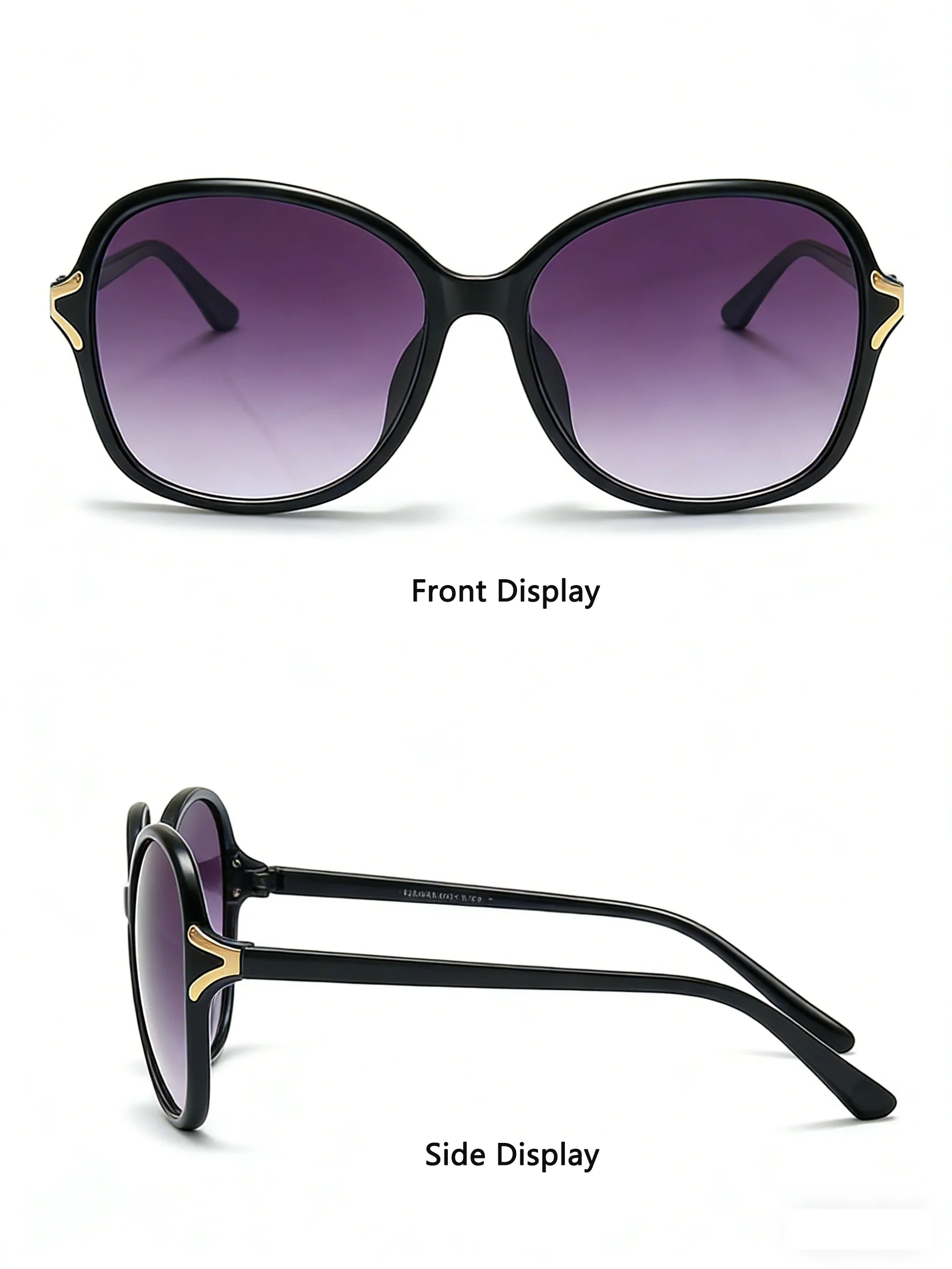 Neue modische High-End-Retro-Sonnenbrille mit Gesichtsverstärkung, kleiner UV-Schutz, der große Sonnenbrille für Damen 2605 fährt – Detail 9