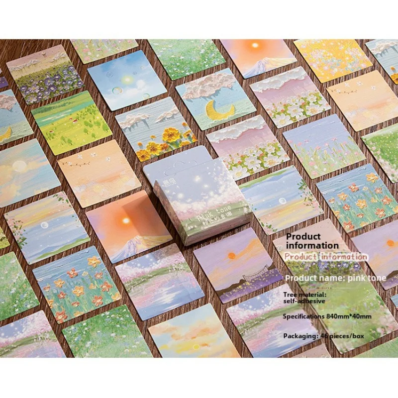Box-packed stickers Pink Tone Series Creative freshinsWind Journal Material Stickers46Piece in image 6