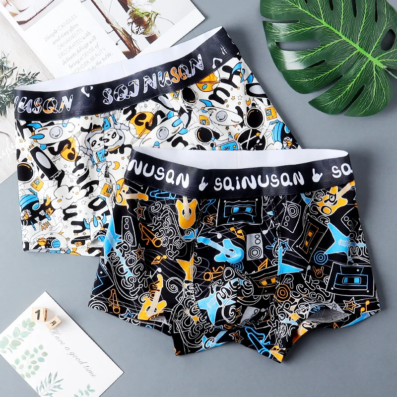 Trendy men's underwear Male boxer briefs cotton underpants comfortable Men's boxer briefs cute cartoon underwear