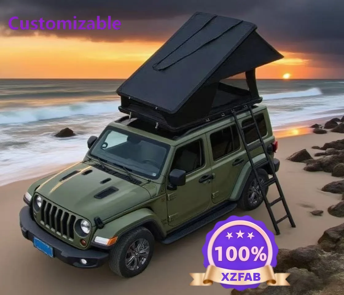 Factory Direct 2026 Hard top roof tent T-shaped new outdoor steam trapezoid automatic aluminum alloy camping roof tent