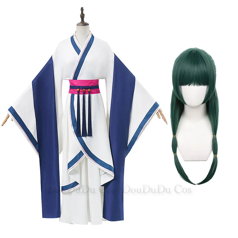 

Anime The Apothecary Diaries Maomao Cosplay Costumes Blue&White Hanfu Women's Dresses Wig Headdress Parts For Hallowmas Roleplay