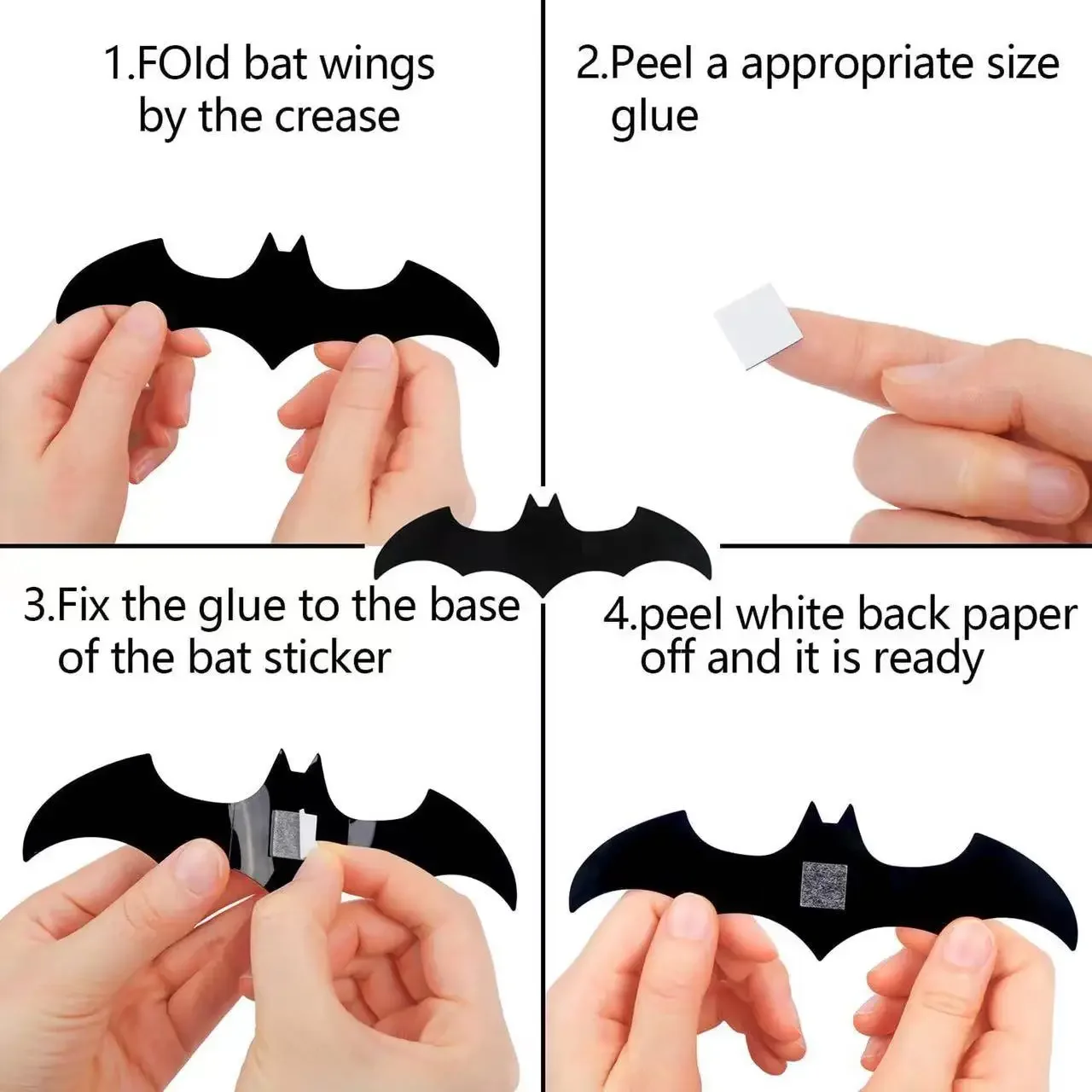 Halloween 3D Fledermaus Wandaufkleber LED Leuchtende Lila Fledermaus Nachtlicht Deko Selbstklebend PVC für Innen- und Außenbereich Party Spukhaus – Detail 12