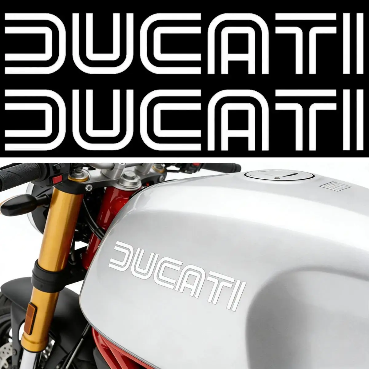 Sport Lettering Matte Vinyl Motorcycle Car Decal Sticker Set 2pcs 20cm Waterproof Scratchproof for Tank Fairing