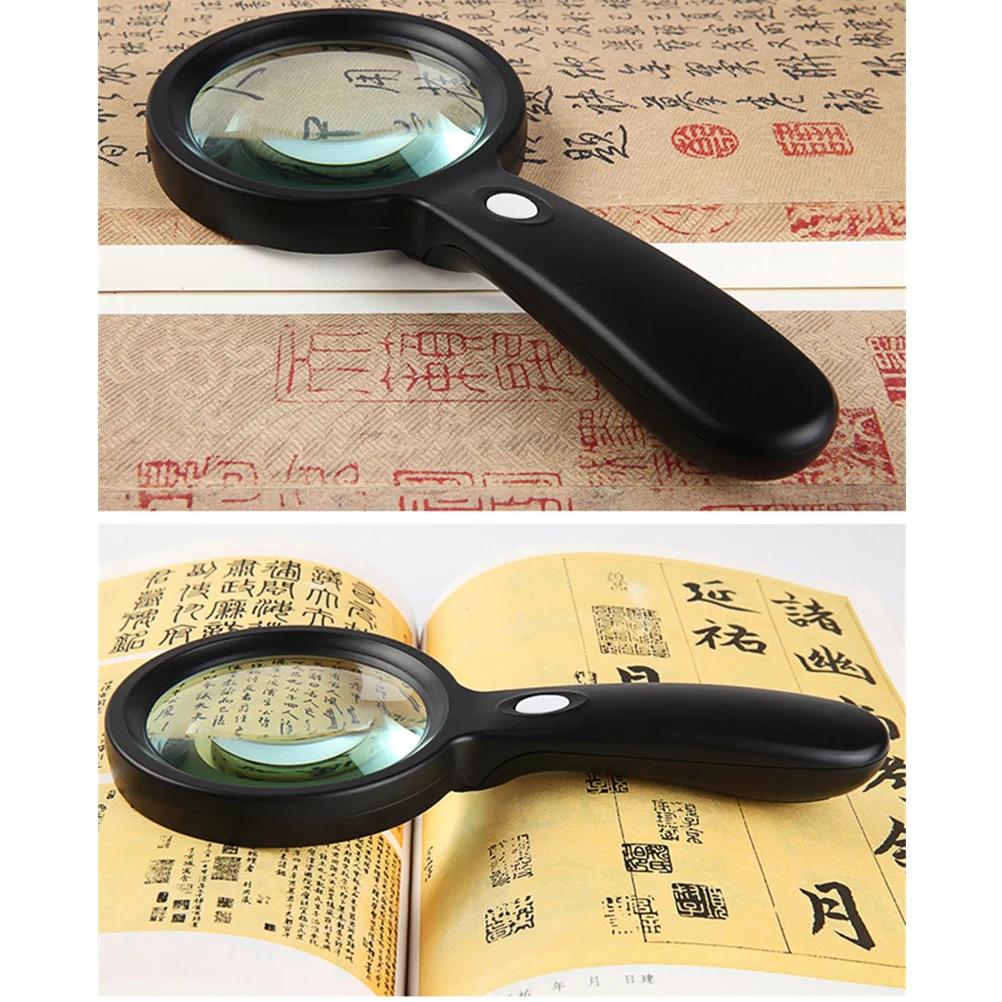 

Magnifying Glass 10x 90mm Large Handheld LED Illuminated Magnifier for Seniors Reading Jewelry Repair Hobbyists Use