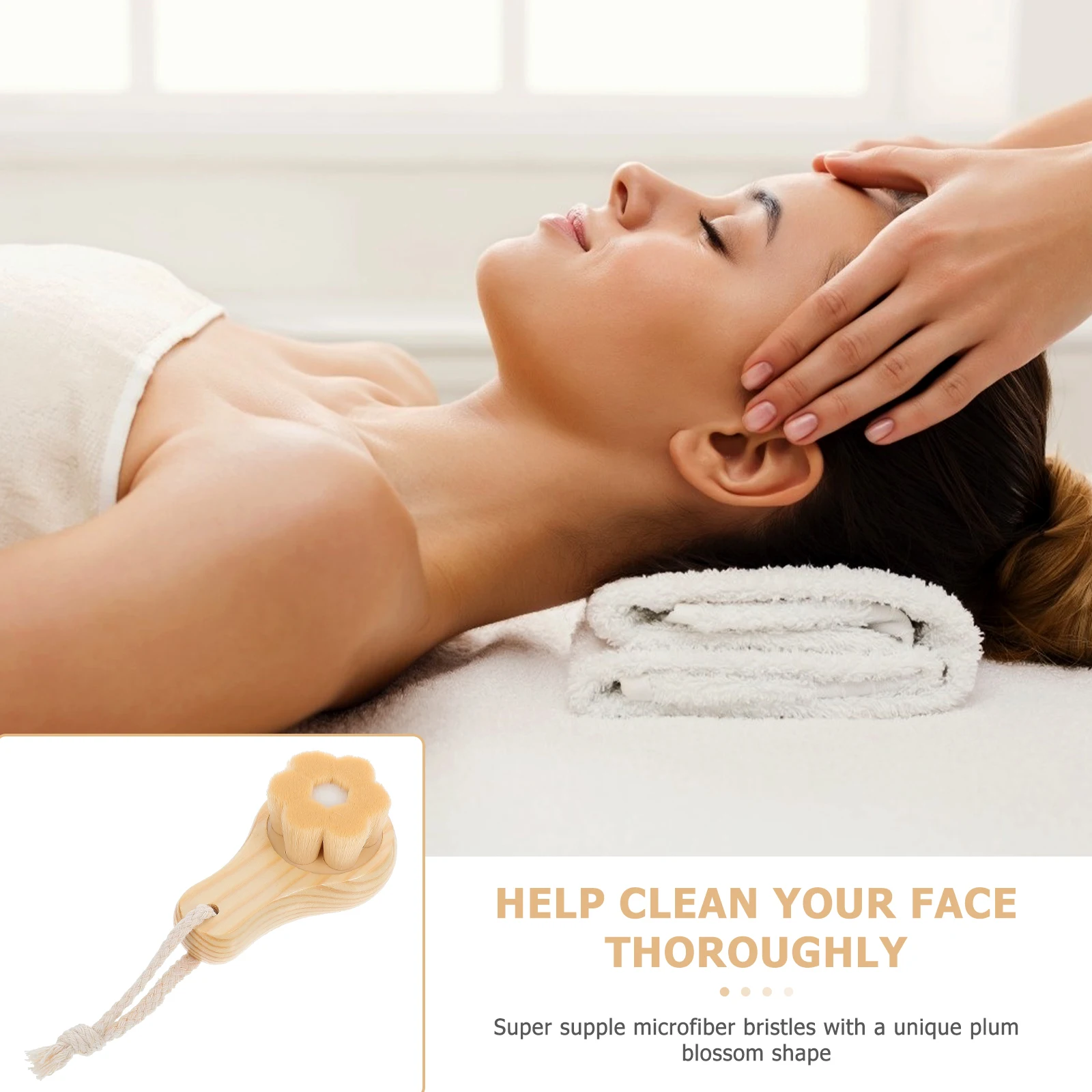

Facial Cleansing Brush Wooden Scrubber Healthy Skin Manual Exfoliating Brushes for Cleaning Pores Removing Makeup Oil Dirt Face