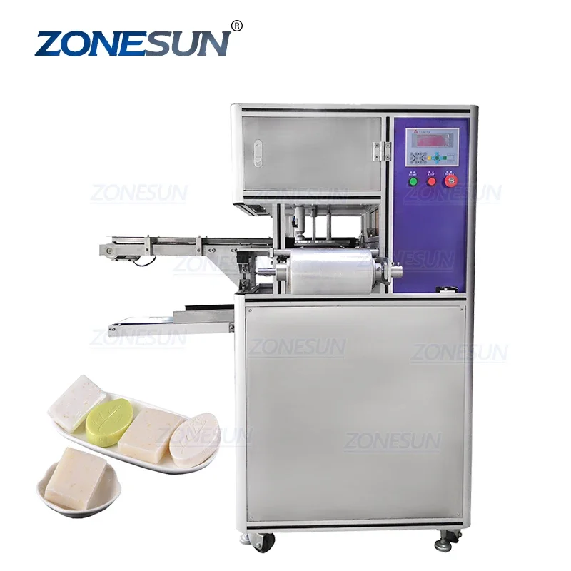 ZONESUN ZS-PK980 Automatic Cleaning Hotel Round Handmade Soap PE Stretch Film Packing Wrapper Packaging Wrapping Machine