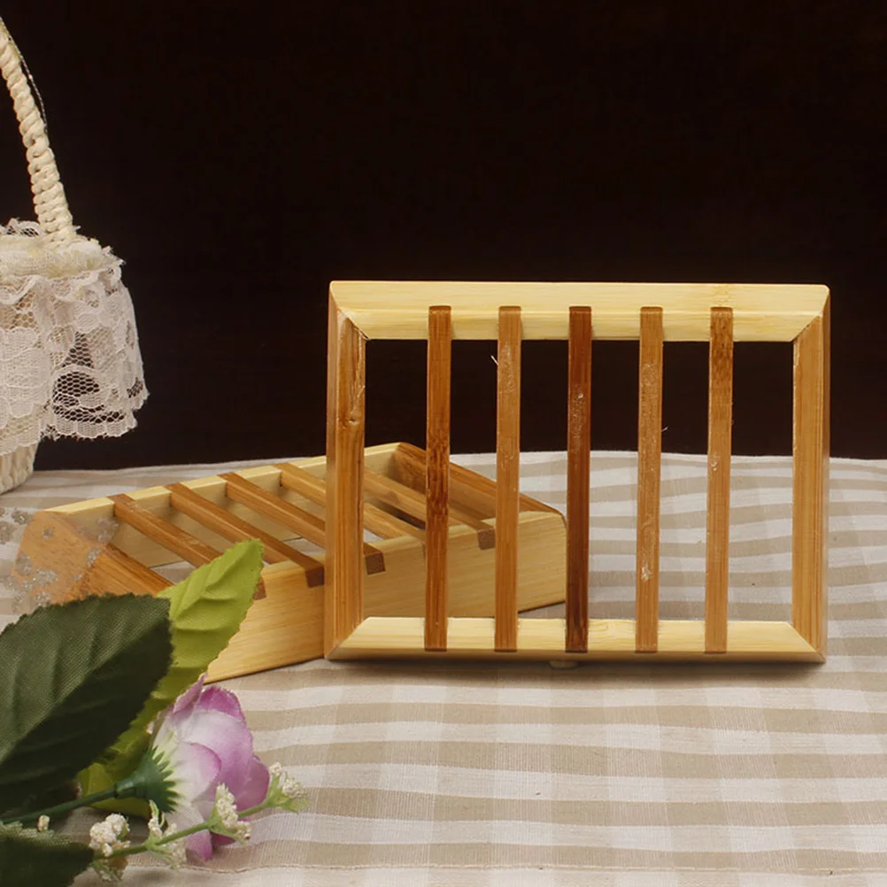 

Bamboo Soap Wooden Drain Tray Handmade Soap Storage Organizer Eco Bamboo Storage Container Friendly Bathroom Drying Rack
