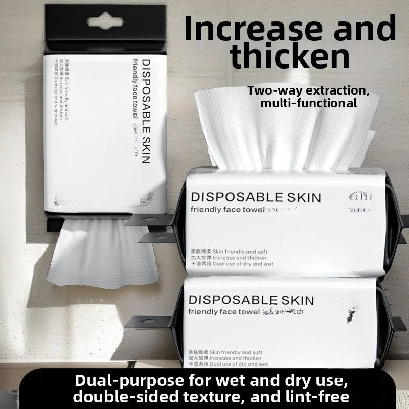 Disposable Face Towel 50 Sheets Thickened Cotton Facial Cloth Hanging Type Extractable Soft Cleansing Wipes For Student Dorm
