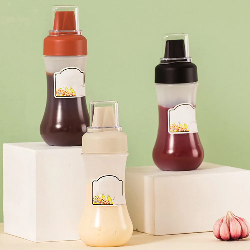 

2Pcs Squeeze Condiment Bottles Ketchup Mustard Holder with Scale Transparent Design for Home Kitchen Supplies Condiment Bottle