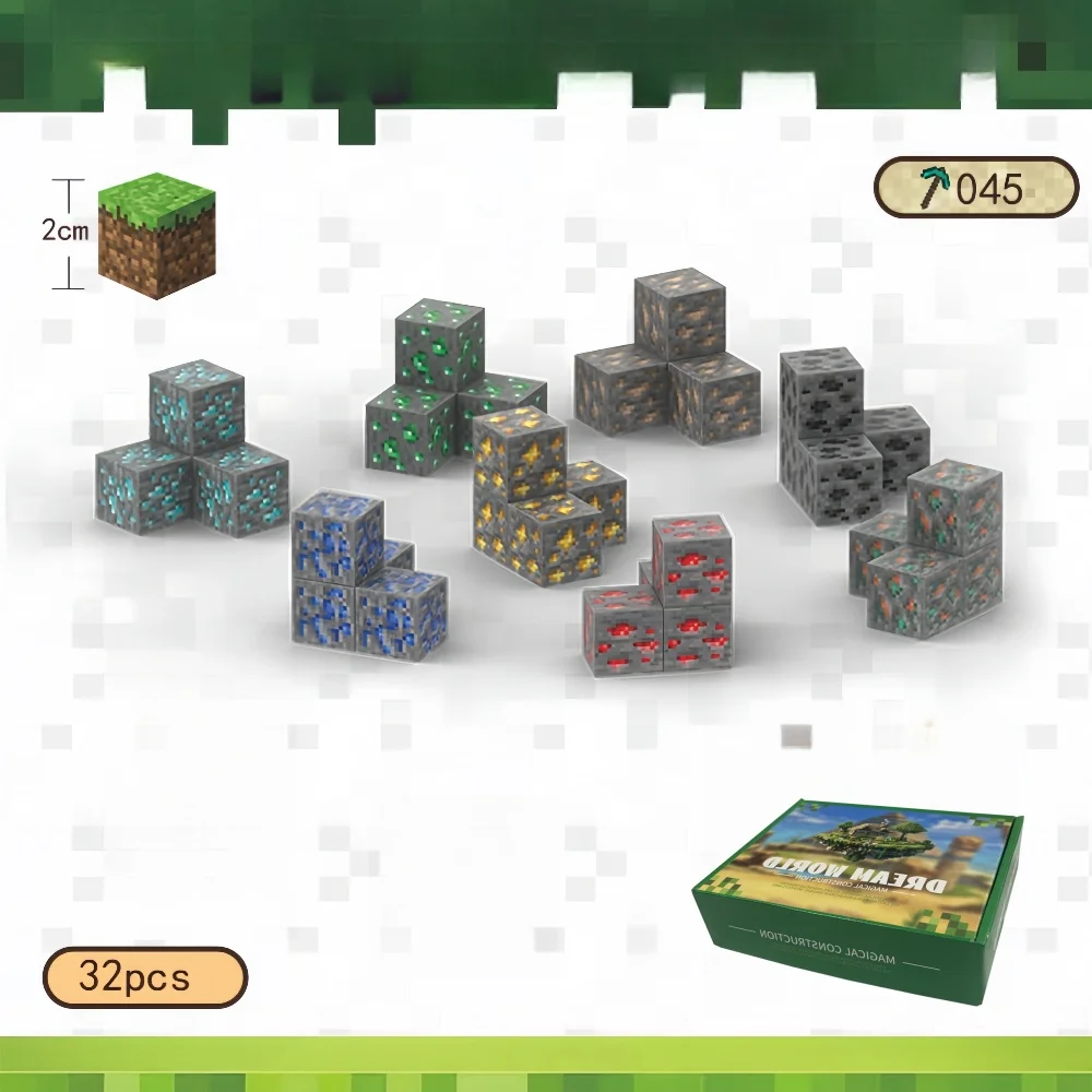 Ensemble de blocs de construction My World pour enfants, jouet d'assemblage créatif, mot magnétique, cadeau d'anniversaire et de Noël