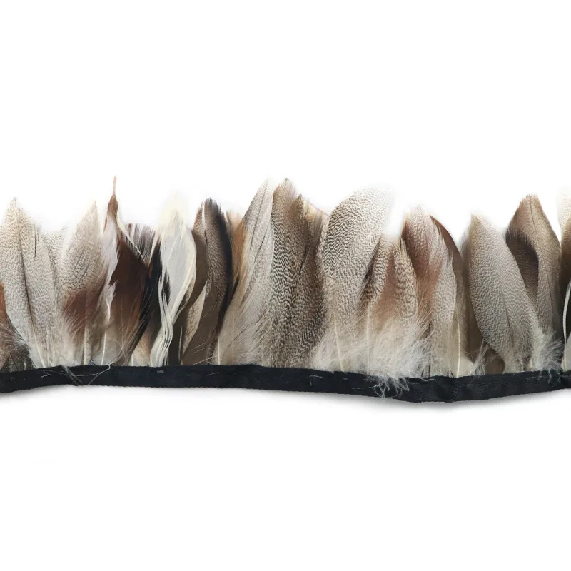 Natural Pheasant Duck Feathers 1/2Meter on Tape Trim Fringe Ribbon for Sewing Clothes Trimmings Carnaval Decoration
