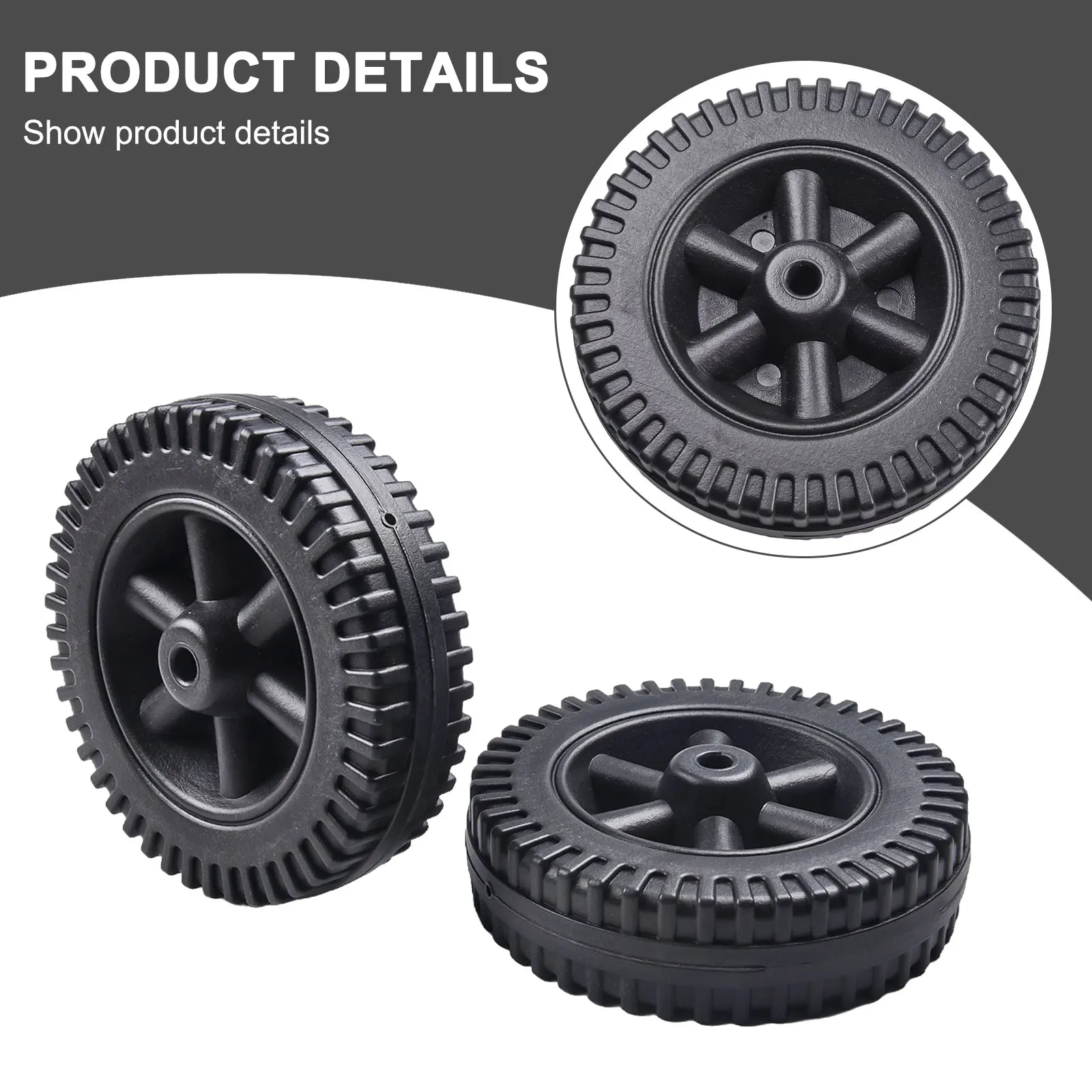 2pcs BBQ Grill Wheels 6 Inch Blow Molded Wheel Replacement Oven Accessories 8-10mm Hole For Multi-functional Barbecue Grills