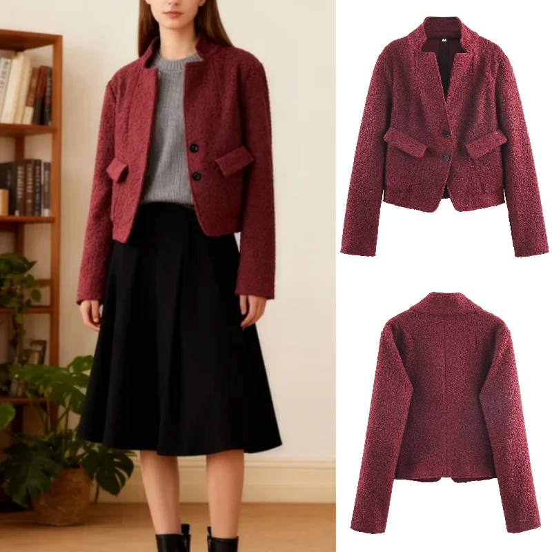 

Женское облегающее шерстяное пальто-букле, модная сексуальная модная осенняя коллекция 2025 года