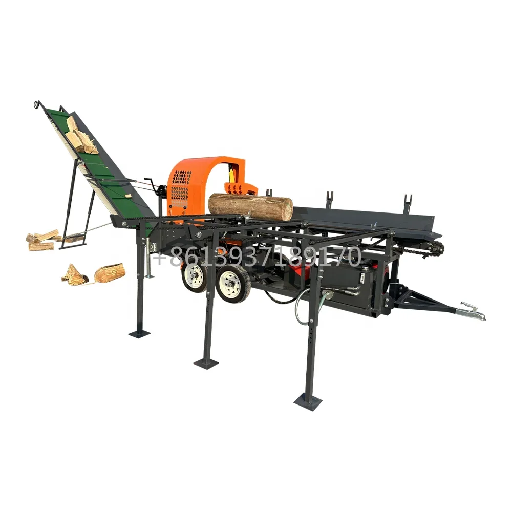 30ton Automatic Forestry Machine Gasoline Petrol Engine Log Splitter Firewood Wood Processor