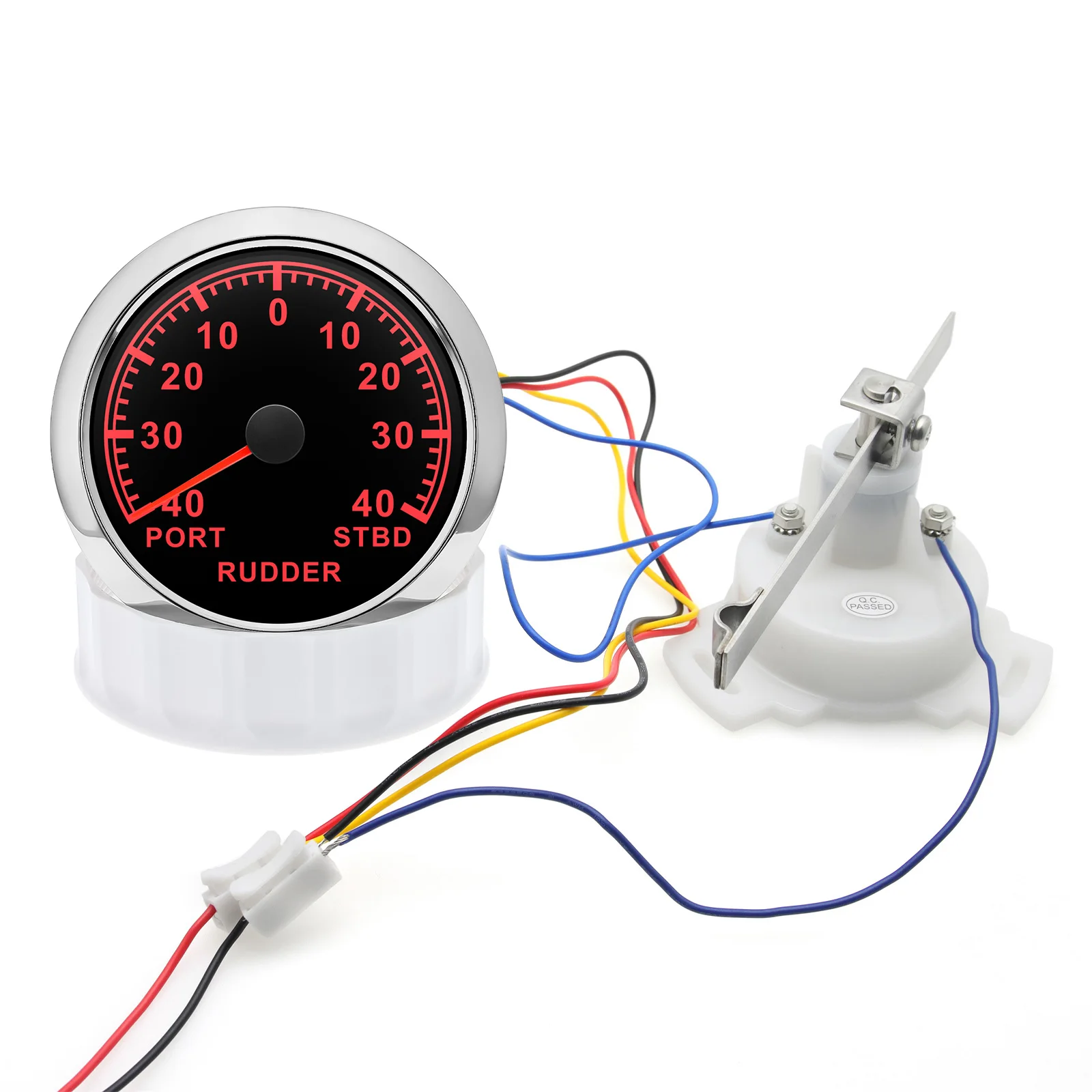 85mm 0-190ohm Rudder Angle Gauge For Boat Marine Rudder Angle Indicator Sensor With Red LED Backlight For 12V 24V Boat Yacht