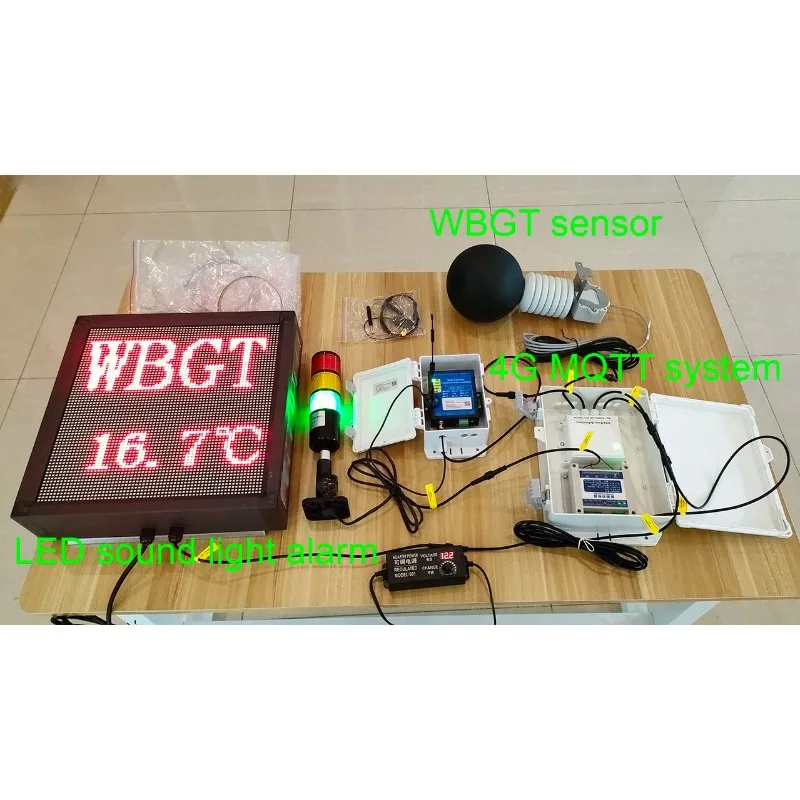 CE RoSh Professional Wbgt Heat Index Meter Black Ball Wet Bulb Temperature Wbgt Heat Stress Monitor With LED And Alarm System