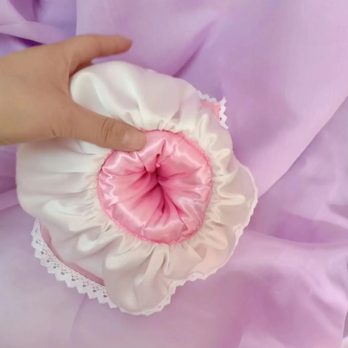 Man's Handmade Cotton Blended Lace Silky Touch  Male Tube Message DIY Sleeve