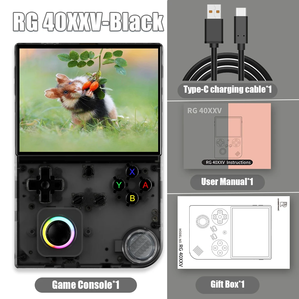 ANBERNIC RG 40XXV 64-bits Linux Retro draagbare gameconsole 4,0 '' IPS-scherm ondersteunt 5G WiFi Bluetooth HD-out RG40XXV met APP
