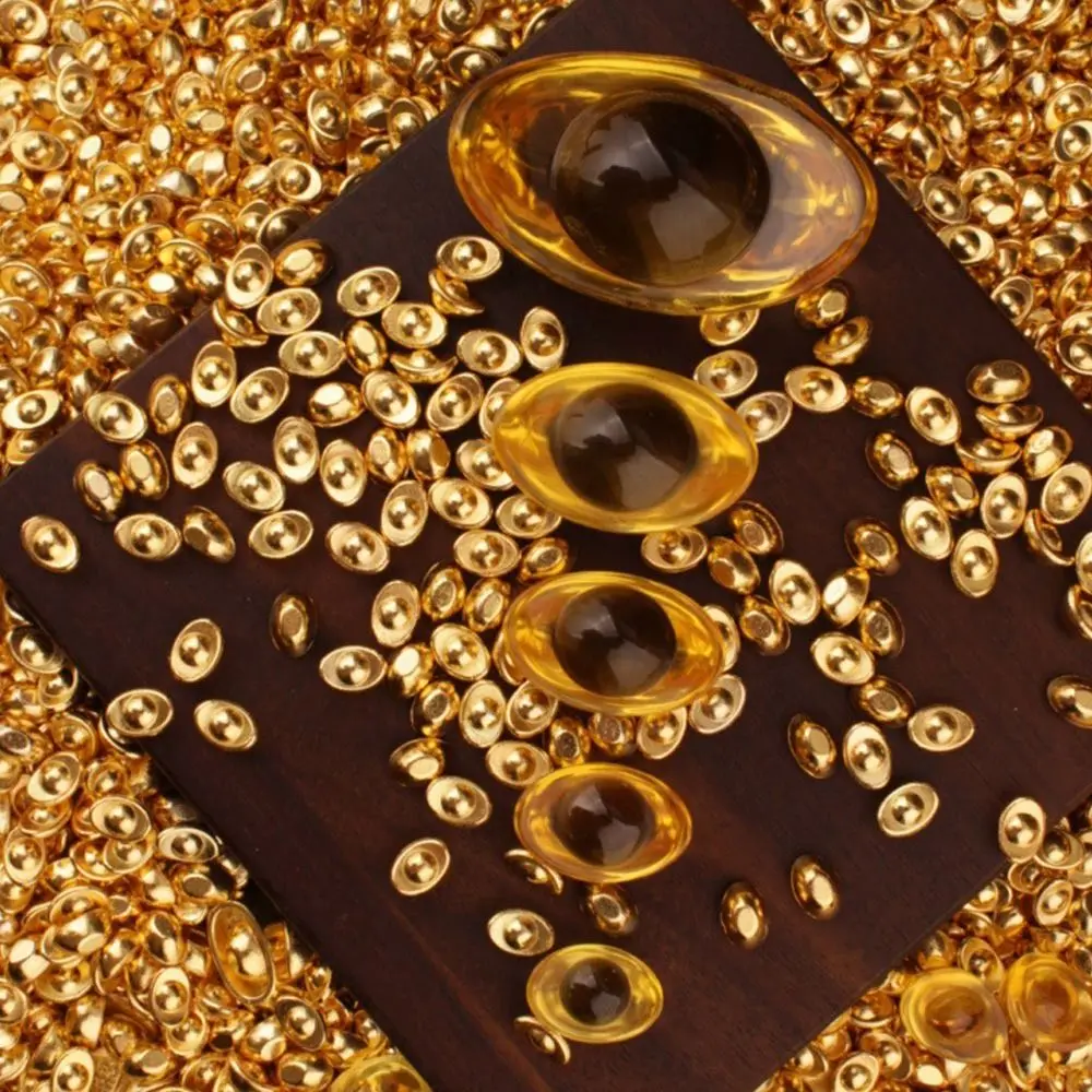 100PCS Gold Mini Gold Dollars Attract Wealth Luck Charms Miniature Gold Ingots Gold Melon Seeds Handicrafts view 2