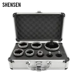 9Pcs 6-68mm M14 Thread Porcelain Tiles Crowns Cutting Tools diamond cup saw Marble Hole saw Dry Drill Bit Set Granite Cutter