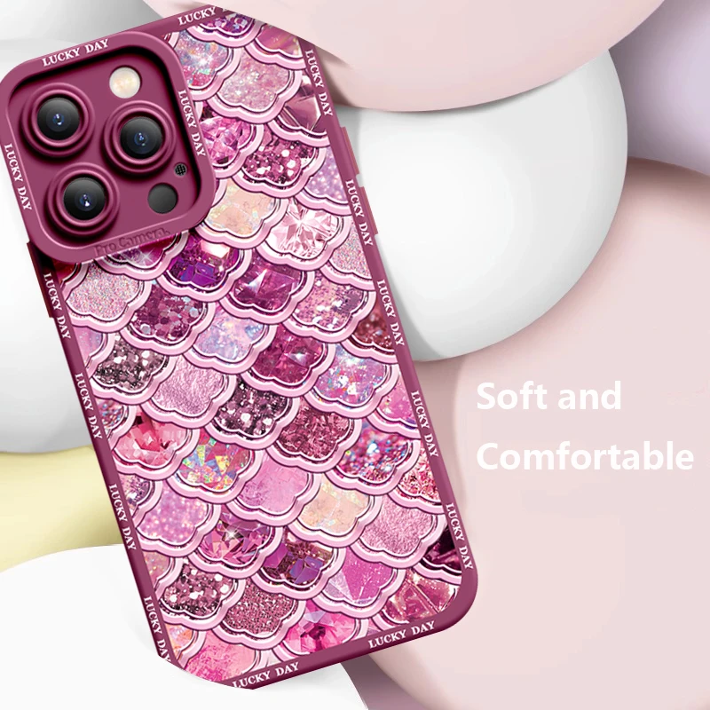 Deluxe Case For iphone 15 14 13 12 11 Pro Max X XR Xs Silicone Advanced Cell Phone Protective Cover Anti-fall Shiny Shells