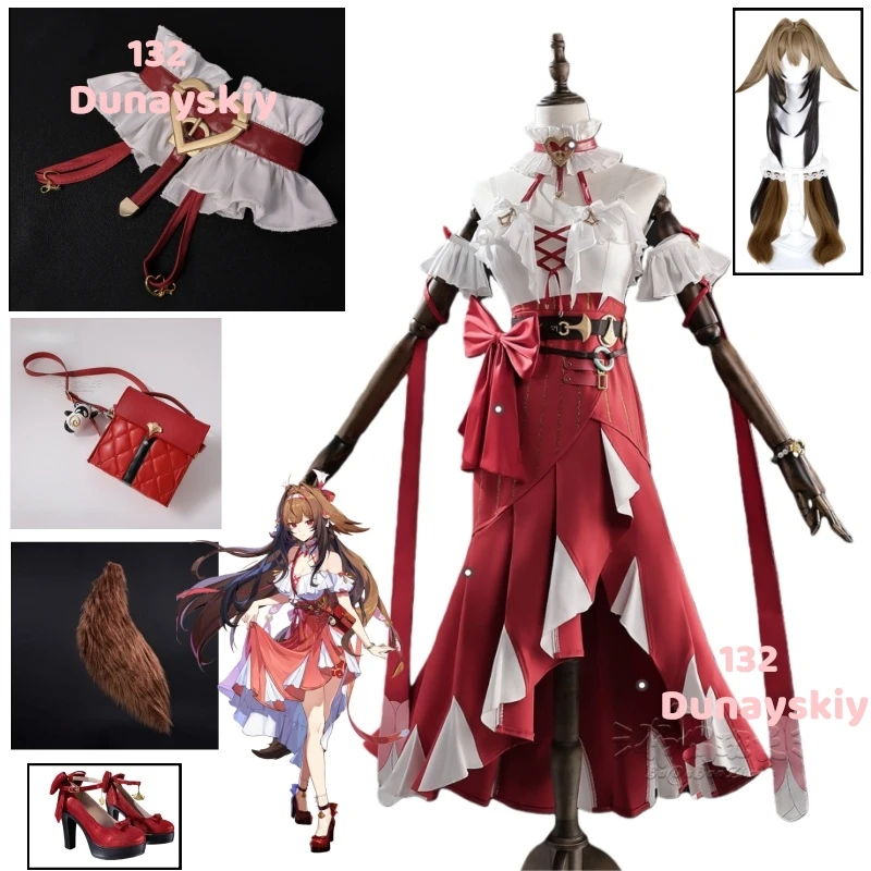 

Костюм для косплея Я Шунгуан из Zenless Zone Zero: парик, платье, головной убор, наряд «Светлый рассвет», реквизит для женщин и девушек на Хэллоуин и вечеринки