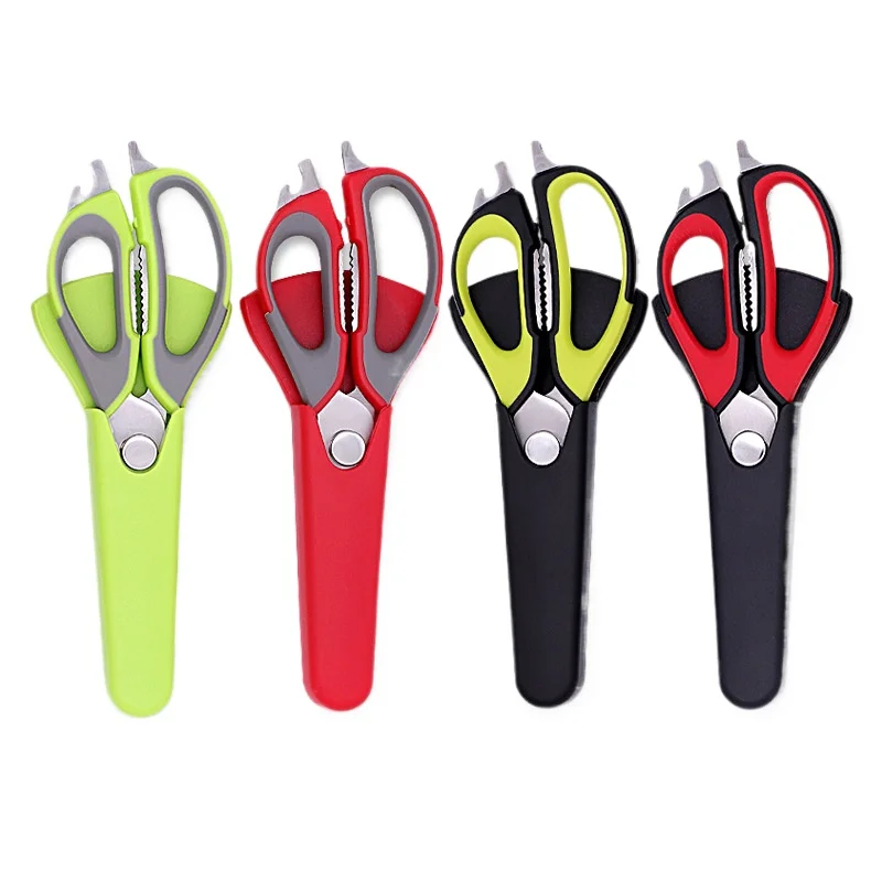 

Stainless Steel Refrigerator Scissors Kitchen Chicken Bone Removable with Magnet Scissors Household Multi-functional Kitchen