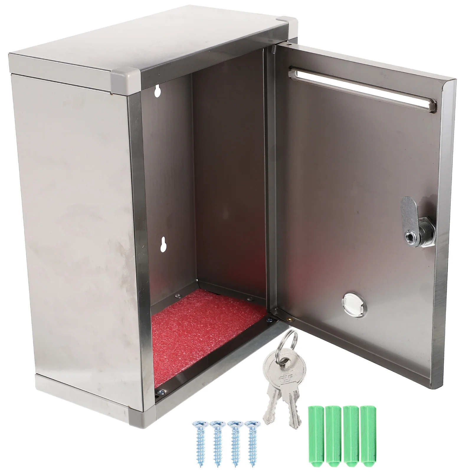

Stainless Steel 27x21x11cm Wall Mount Letter Rust-Proof Mailbox Box Outdoors Decorative Silver Suitable Doors