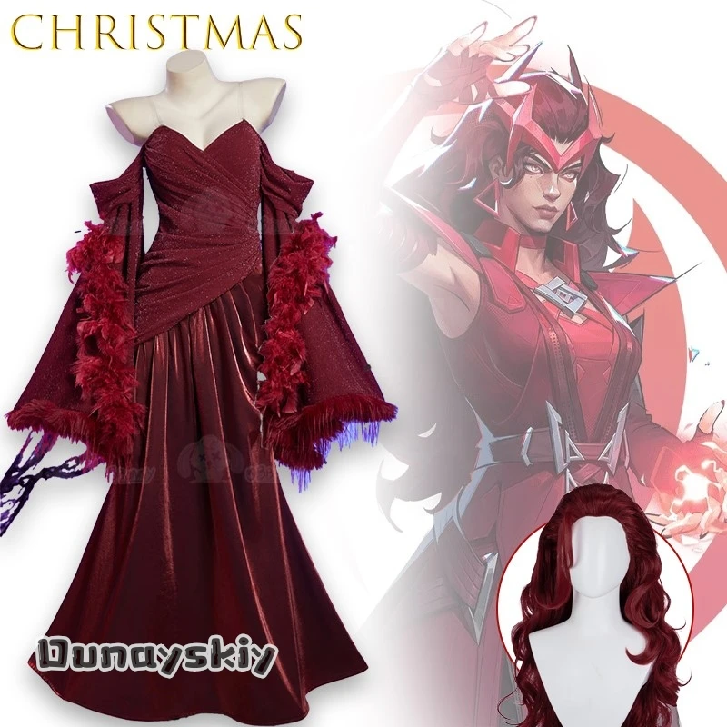 

‌ ‌ AScarlet Witch красное рождественское красное платье косплей костюм платья Dunayskiy States @Classic Exquisite Pastrol китайская вечеринка Лолита