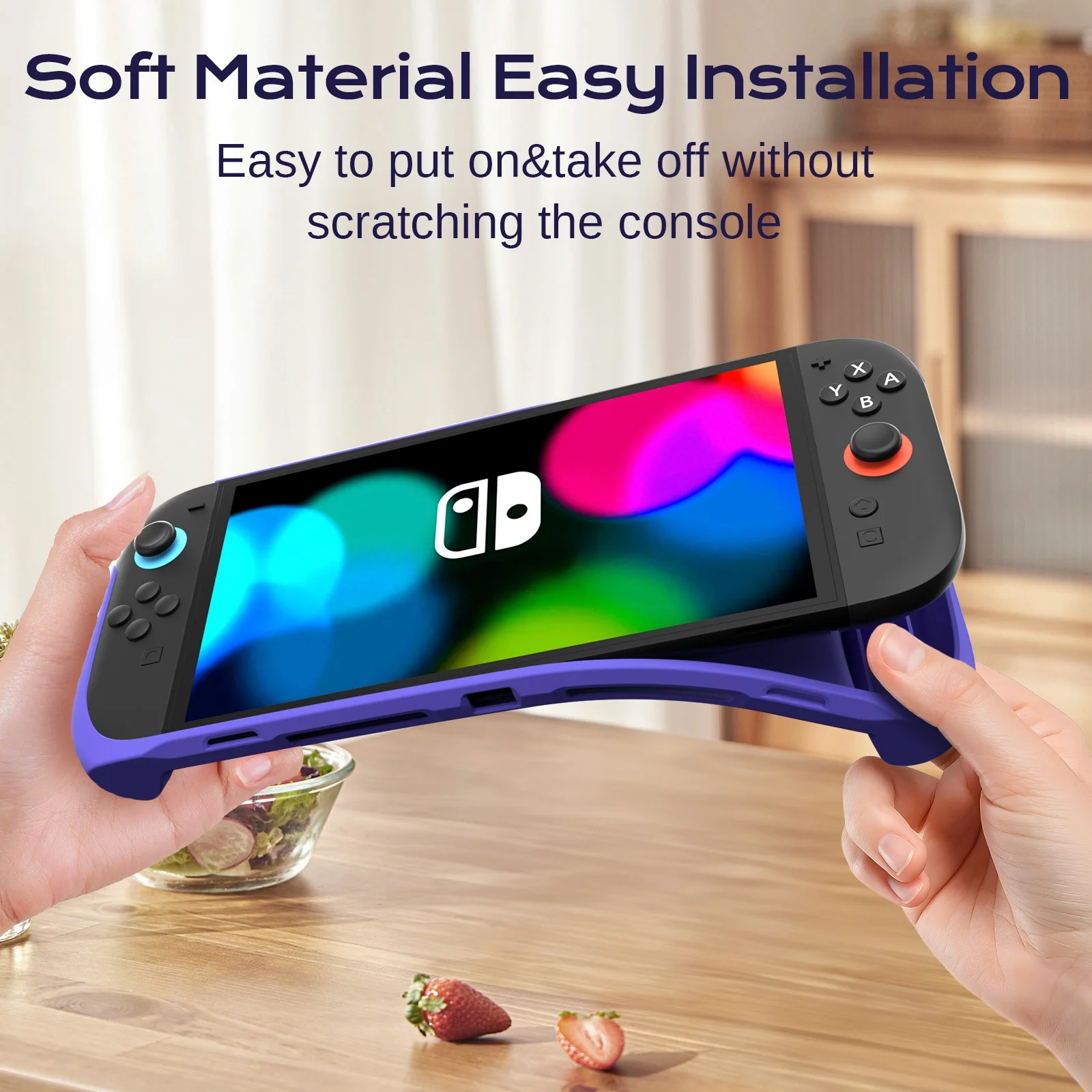 Picture 5: Dockable Protective Case for Nintendo Switch 2 Ergonomic Grip Cover  Shockproof Soft Material Shell For Switch 2 Console