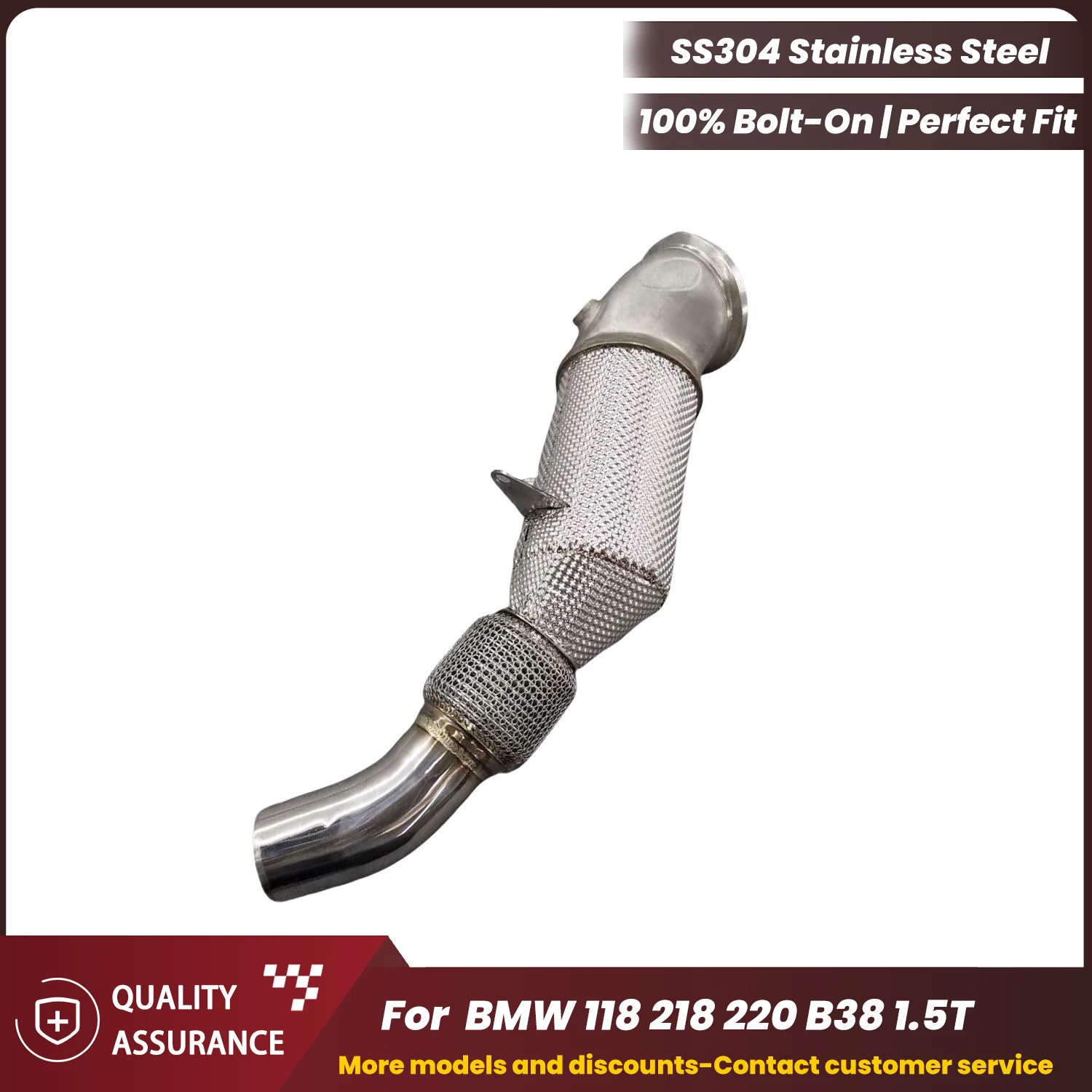 

ECCF Sports Downpipe With Heat Shield For BMW 118 218 220 B38 1.5T Aggressive Exhaust Sound High Flow Performance Upgrade