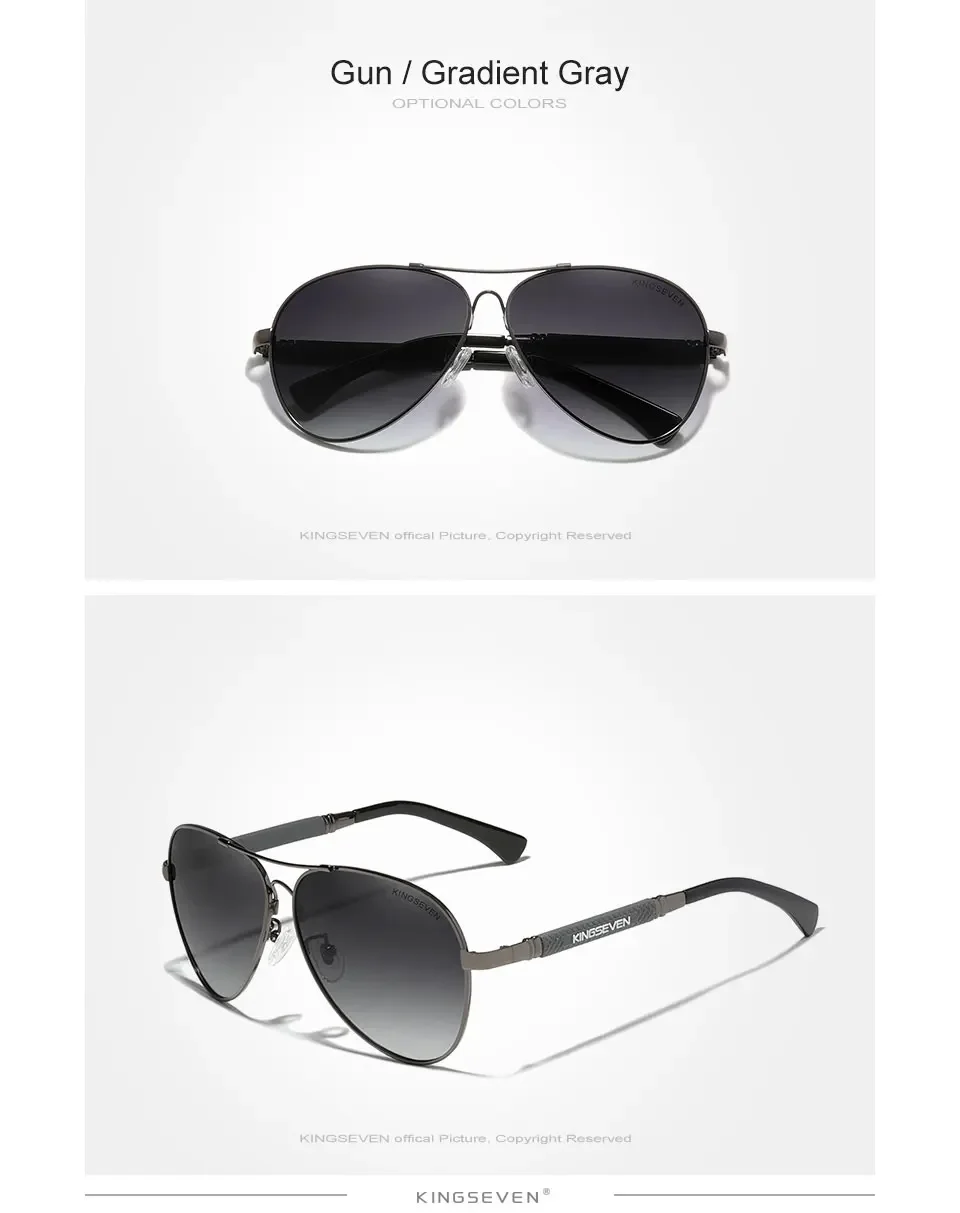 Kingseven Herren hochwertige Sonnenbrille Sonnencreme polarisierte UV400 Brille Frauen Pilot fahren Anti-Reflexion kausale Brillen – Detail 7