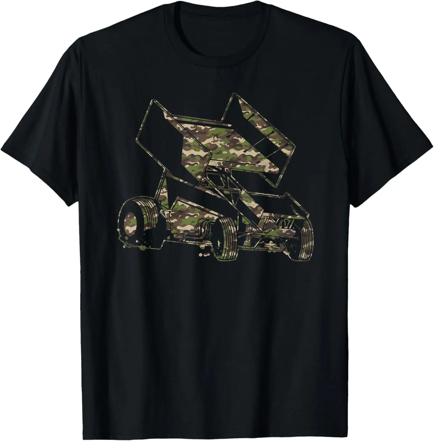 Dirt Track Racing Race Camouflage Camo Sprint Car Vintage T-Shirt