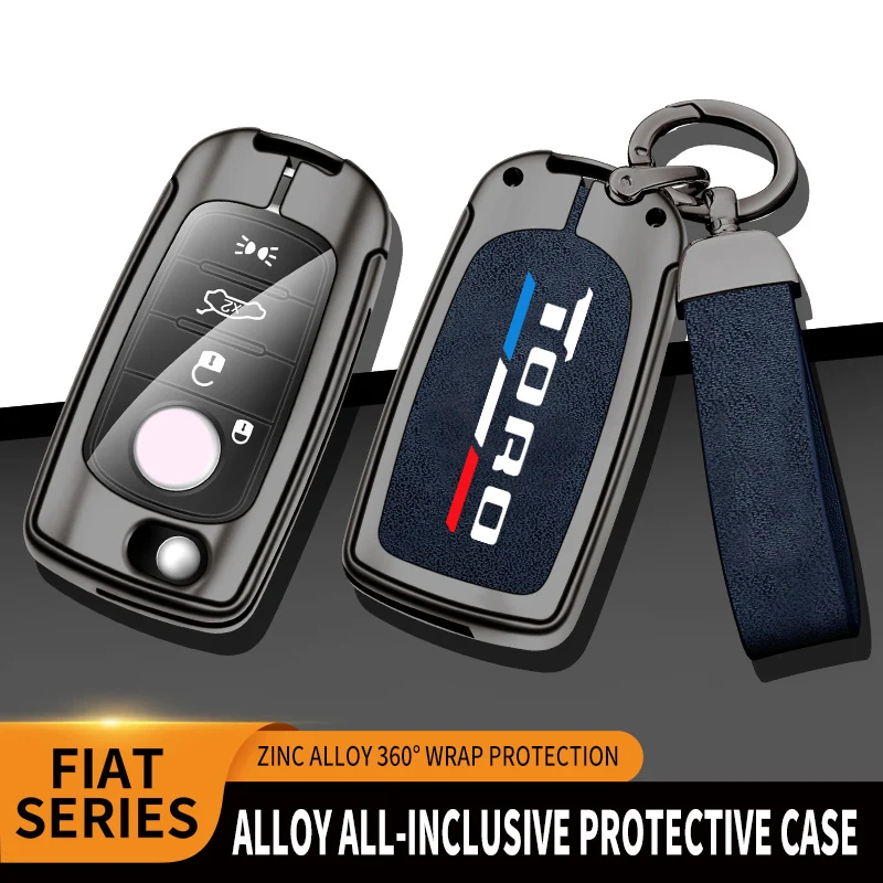 Car TPU Zinc Alloy Key Case Bag For Fiat Toro Tipo Stilo Doblo 500X Punto Argo Abarth Car Key Chain Metal Key Shell Accessories