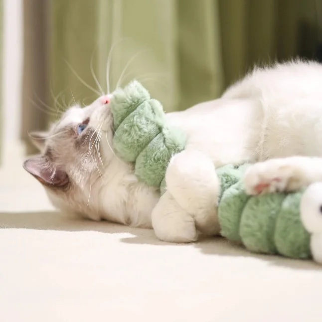 Color Gradient Plush Cat Toy with Catnip: Chew-Resistant Teething & Self-Play Pillow for Boredom Relief, Interactive Cuddle Toy
