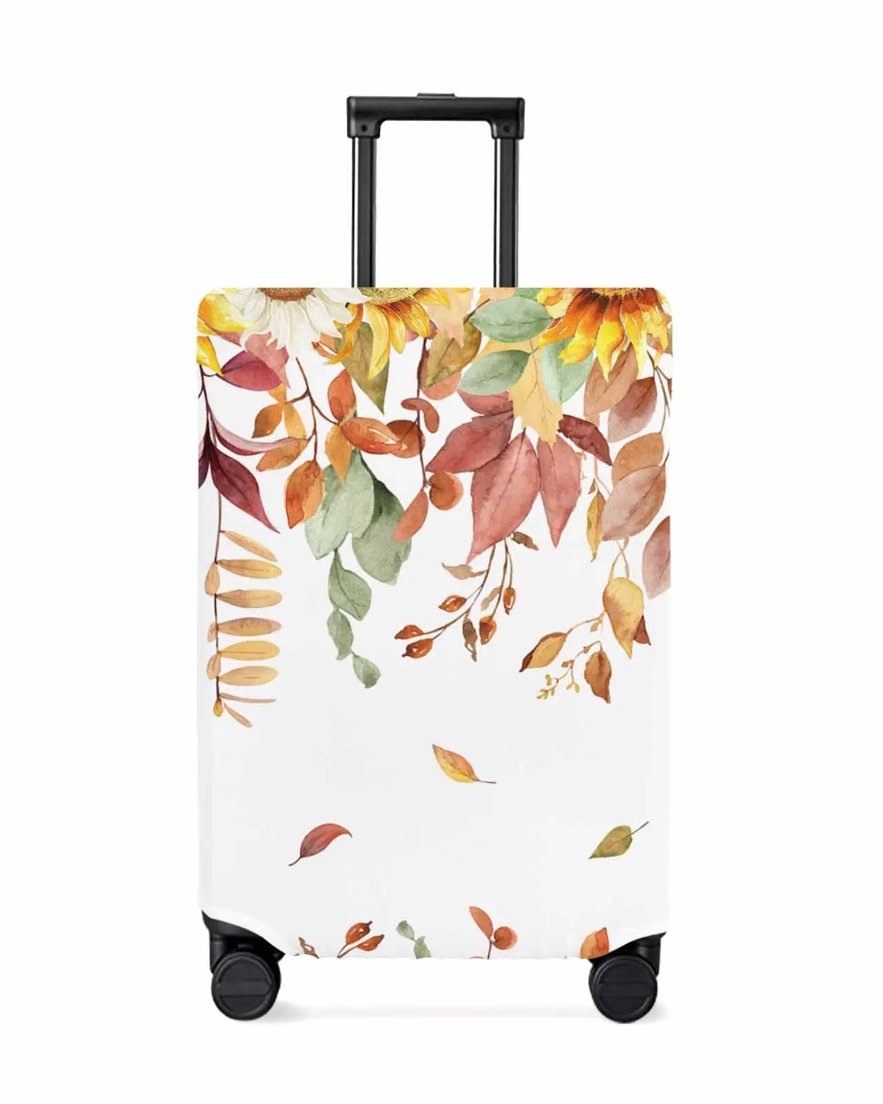 Thanksgiving Autumn Eucalyptus Sunflower Plant Elastic Baggage Cover For 18-32 Inch Suitcase Case Dust Cover Travel Accessories