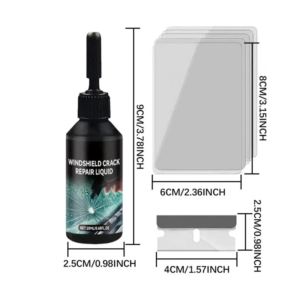 Car Windshield Repair Kit for Cracks Chips UV Glass Repair Fluid Permanent Bonding Prevents Further Spreading DIY Tool view 6