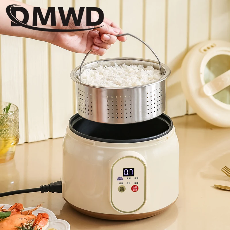 Low Sugar Electric Rice Cooker Stainless Steel Food Steamer Meal Warmer Soup Porridge Stew Cooking Hot Pot Stir-Fry Pan Roaster